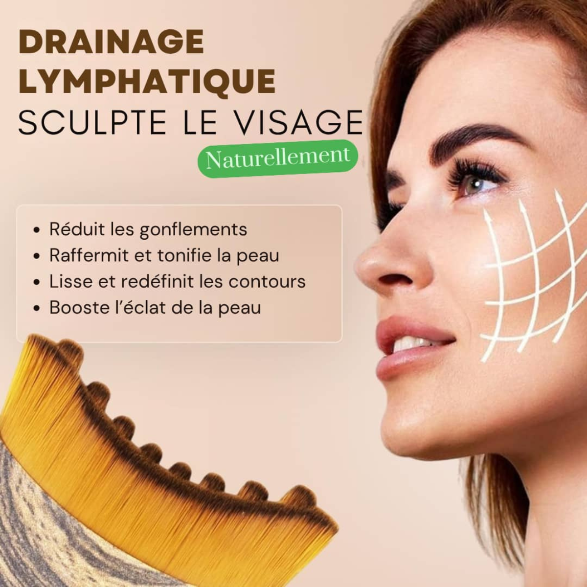 OmiBrush massage visage technique drainage lymphatique